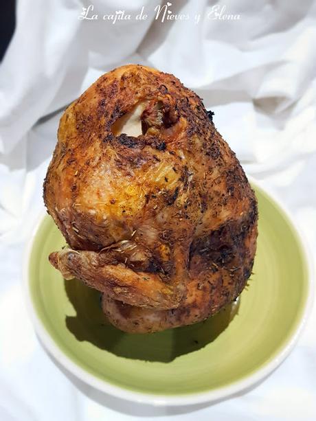 Pollo sentado a la cerveza