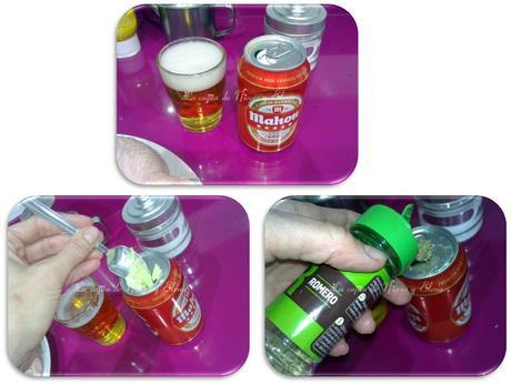 Pollo sentado a la cerveza