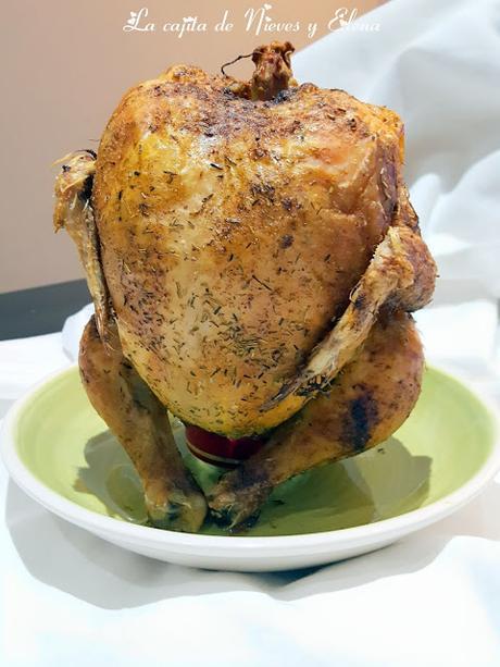 Pollo sentado a la cerveza