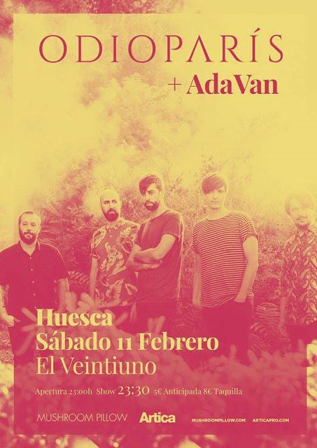 [Recomendaciones Telúricas] Odio París + Ada Van - Veintiuno (Huesca) // The Lazy Lies + Dry Town - Nota79 (Barcelona)