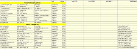 Fútbol en Ourense: Horarios 11 y 12 de Febrero