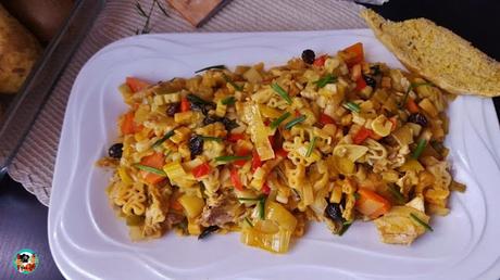 Salteado de verduras con uvas pasas