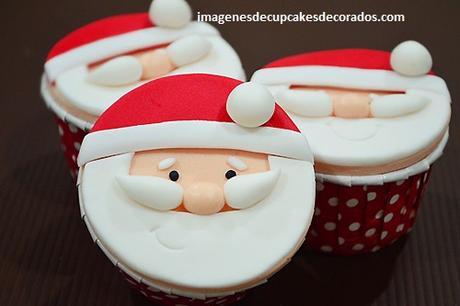 como hacer cupcakes con fondant navidad