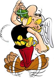 Asterix tomando su poción mágica.