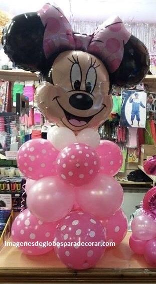 arreglos infantiles con globos minnie