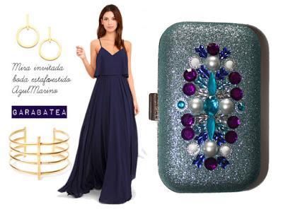 Un clutch joya para un vestido largo azul marino - Paperblog
