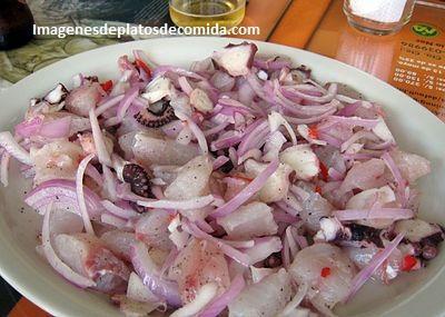 fotos de platos de pescado cebiche