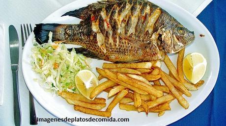 fotos de platos de pescado frito