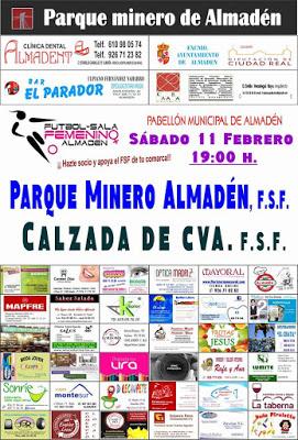 Hoy Fútbol Sala Femenino: Parque Minero Almadén, F.S.F. Vs Calzada de Calatrava, F.S.F