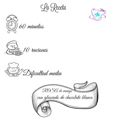 ROSA DE MANGO CON GLASEADO DE CHOCOLATE BLANCO