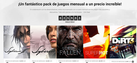 Nace G2A Deal, cinco videojuegos al mes por 2,50 euros