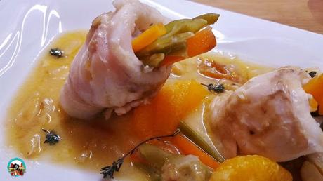 Merluza con salsa de naranja