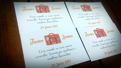 Tarjetas de Agradecimiento para Novios Viajeros
