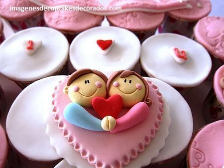 cupcakes decorados para novios romanticos