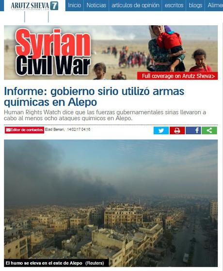 El regimen antisionista sirio uso armamento químico en Alepo.