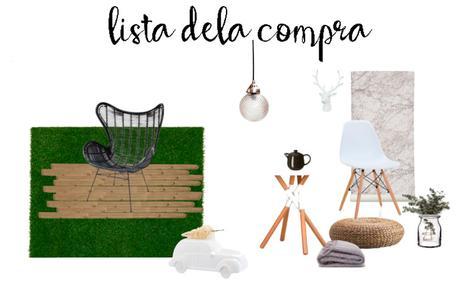 Casa contemporánea y lista de la compra Casa contemporánea y lista de la compra
