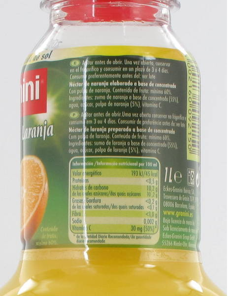 Zumos, nectares y frutas Zumos, nectares y frutas