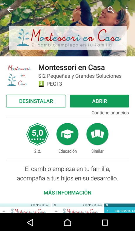 ¡Montessori en Casa ya tiene App!