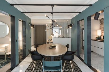 comedor paredes azul