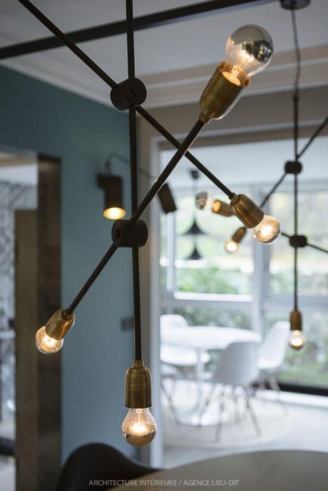 Lampara brazos con bombillas retro