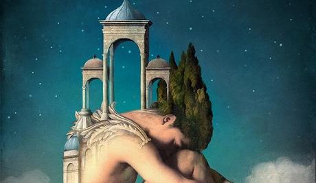 mujer palacio en espalda