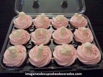 decoracion de cupcakes para baby shower niña