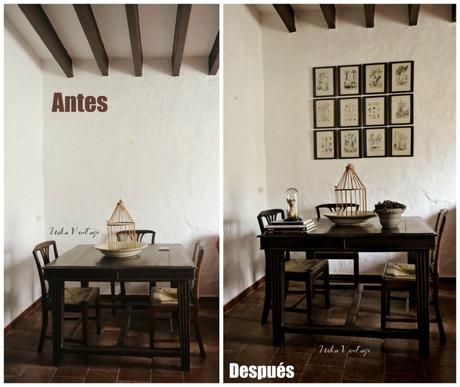 ANTES Y DESPUÉS DE UNA ZONA DE LA SALA DE ESTAR: COMPOSICIÓN DE CUADROS