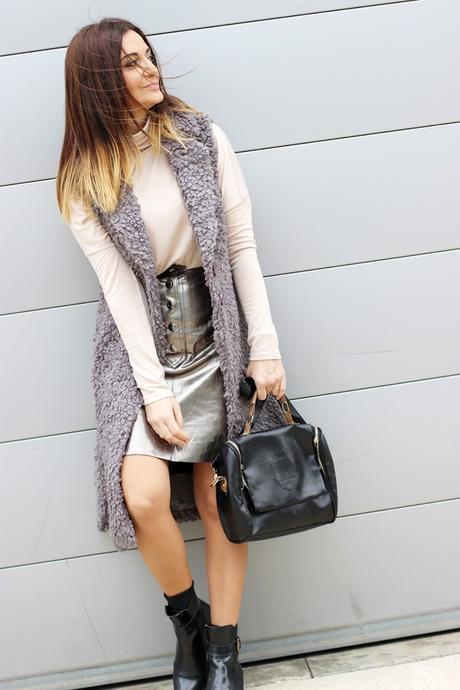 Como combinar una falda metálica