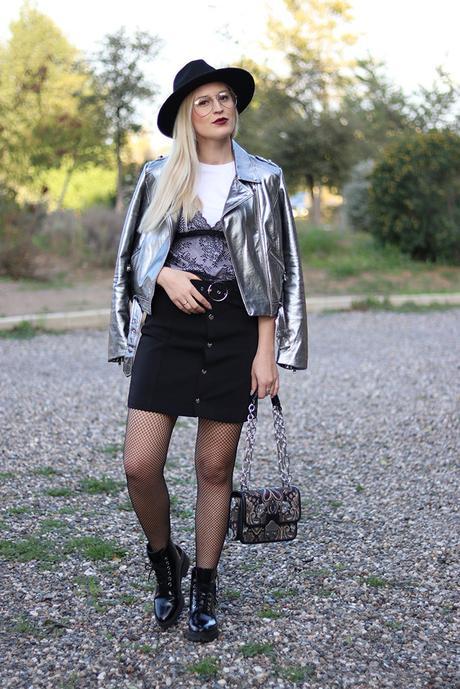 SILVER JACKET & FISHNET SILVER JACKET & FISHNET