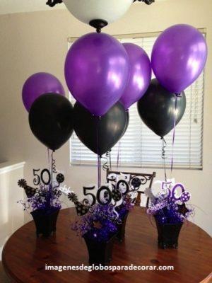 decoracion con globos para mesas arreglos