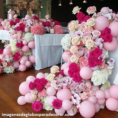 decoracion con globos para mesas matrimonio