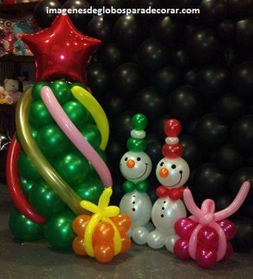 decoracion para navidad con globos arbol