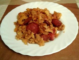 Migas con chorizo y tocino