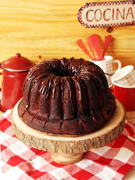 Chocolate Cherry Brownie Cake