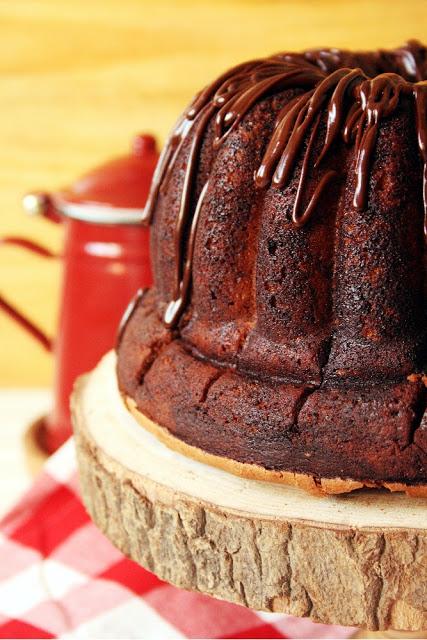 Chocolate Cherry Brownie Cake