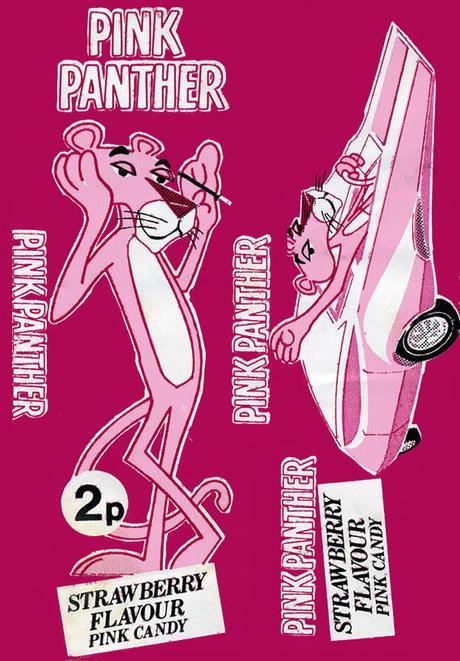 Tipografía estilo retro: la Pantera Rosa pop art movie posters