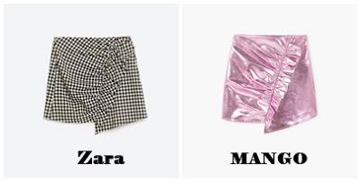 Falda con volante fruncido