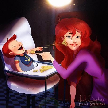 Así se verían las princesas de Disney como mamás