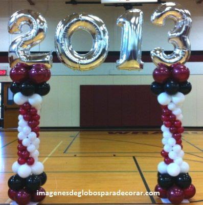 adornos de globos para graduacion arreglos