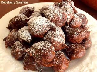 BUÑUELOS DE CHOCOLATE Y NARANJA