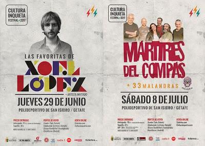Xoel López y Mártires del Compás estarán en el Festival Cultura Inquieta 2017