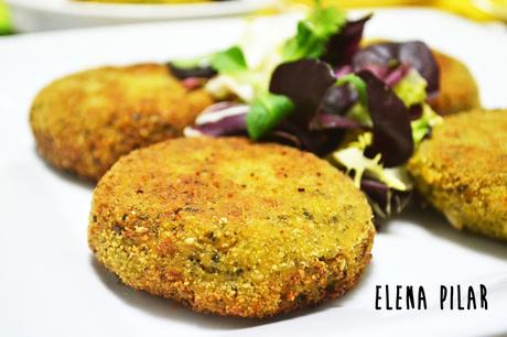 Hamburguesas de brócoli, queso y piñones