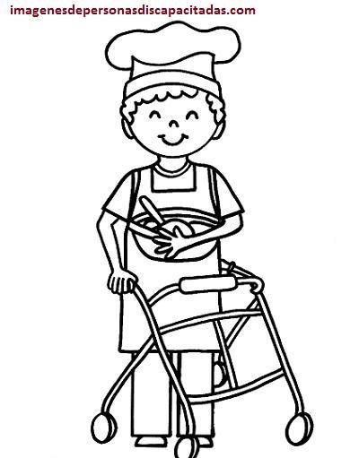 Dibujos de niños con discapacidades diferentes para colorear - Paperblog