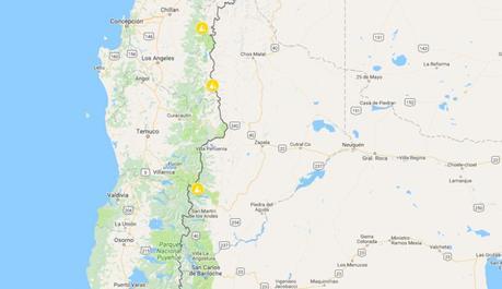 Informan sobre alerta amarilla de los volcanes Lanín, Copahue y Complejo Nevados del Chillán