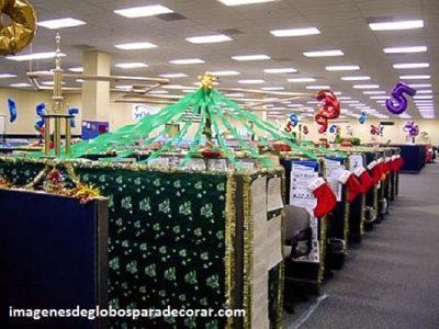 decoracion en globos para oficina navidad