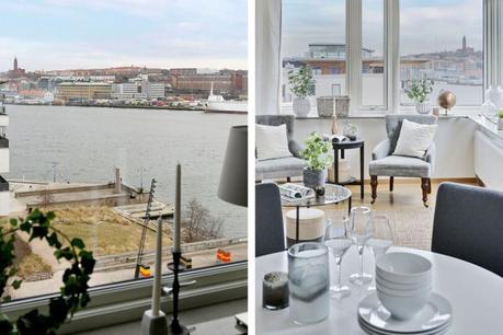 pisos suecos Piso en esquina con terraza madera terrazas diseño interiores pisos pequeños decoración terrazas decoración pisos pequeños blog decoración nórdica alquiler compra pisos intermedios 