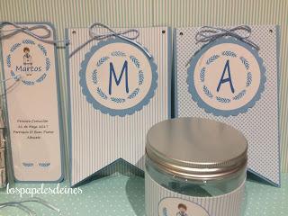 Comuniones 2017. Recordatorios y detalles de Comunión: Modelo Laurel Azul