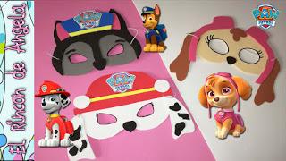 Mascaras para carnaval de la patrulla canina, caretas de carnaval ,cumpleaños tematicos, paw patrol