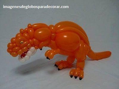 muñecos hechos con globos dinosaurio