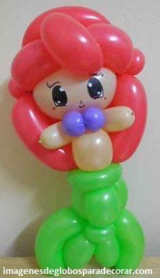 muñecos hechos con globos sirenita